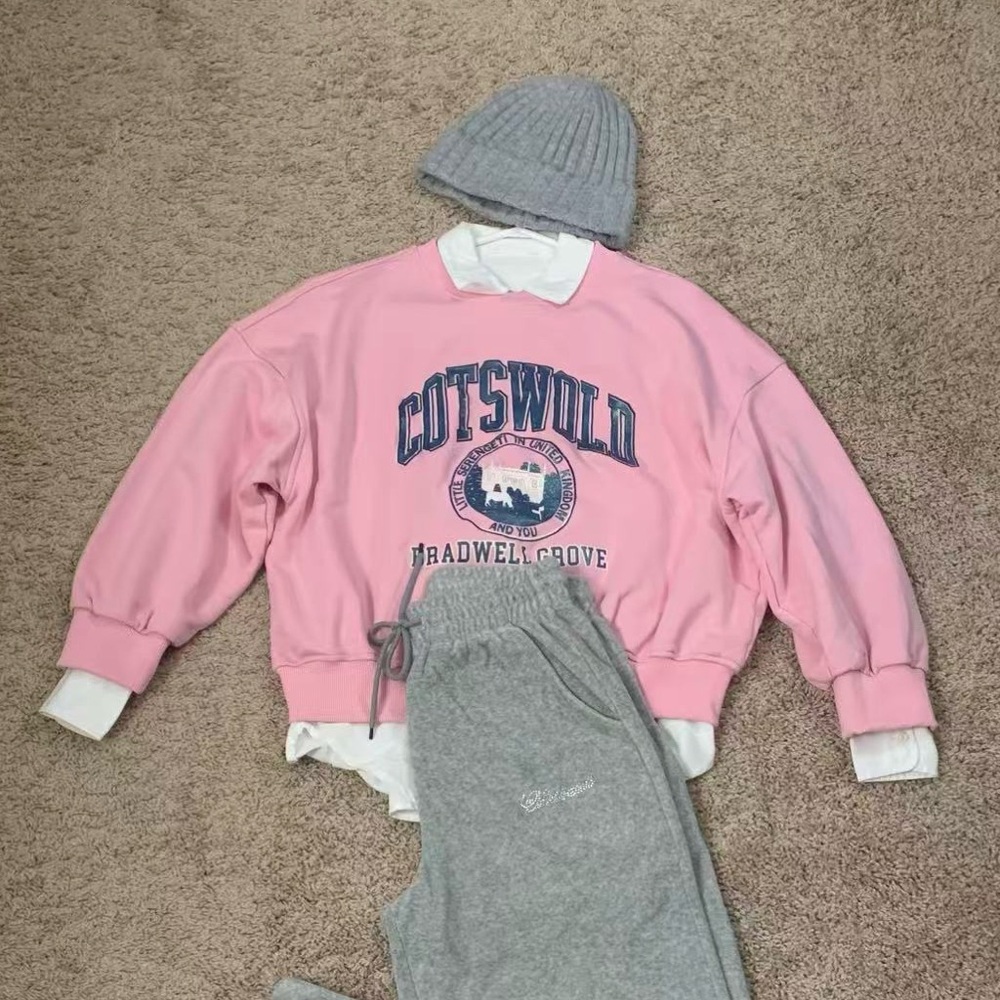 Berry N 100% Cotton Pink Sweatshirt | Soft Crewneck | Cozy College Style